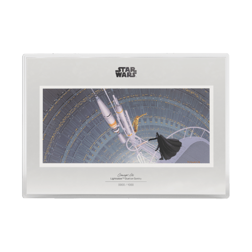 1 oz Star Wars Concept Art Series: Lightsaber Duel on Bespin Colourzied Silver Foil | Agoro by New Zealand Mint
