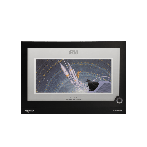 1 oz Star Wars Concept Art Series: Lightsaber Duel on Bespin Colourzied Silver Foil | Agoro by New Zealand Mint