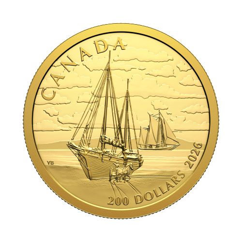 1/2 oz 2026 Tall Ships: Ketch Rig Proof Gold Coin | Royal Canadian Mint