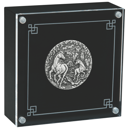 2 oz 2026 Lunar Year of the Horse Antiqued Silver Coin | Perth Mint