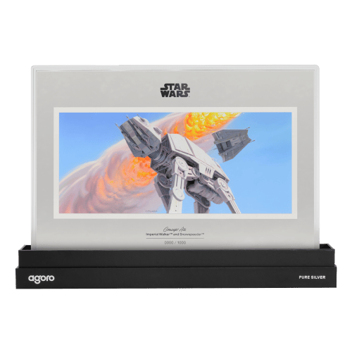 1 oz Star Wars Concept Art: Imperial Walker and Snowspeeder Colourized Silver Foil | Agoro by New Zealand Mint