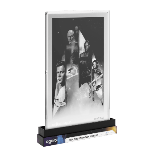 1 oz Star Trek Captains: Explore Unknown Worlds Colourized Silver Foil | Agoro by New Zealand Mint