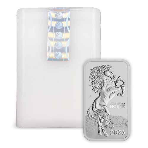 Tube of 20 x 1 oz 2026 Lunar Year of the Horse Rectangular Silver Coins | Perth Mint