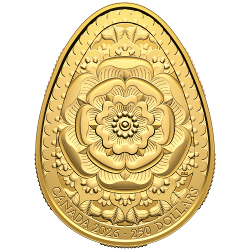 2026 Pysanka Egg Shaped Gold Coin | Royal Canadian Mint | Silver