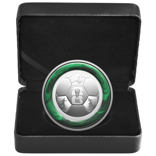 5 oz 2026 FIFA World Cup: The Trophy Colourized Proof Malachite Ring Silver Coin | Royal Canadian Mint