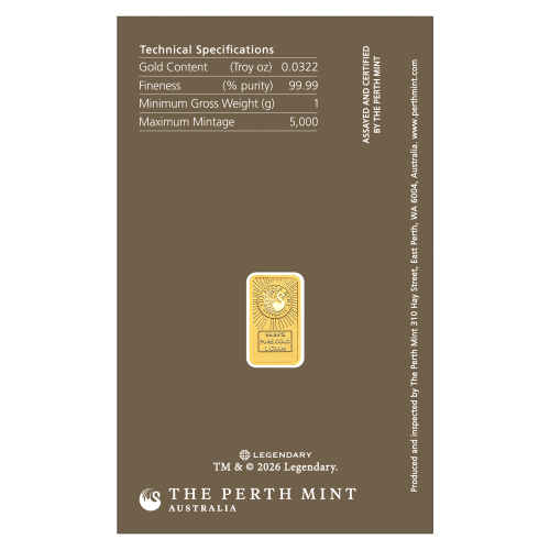1 gram 2026 Dune: Sandworm Gold Bar | Perth Mint