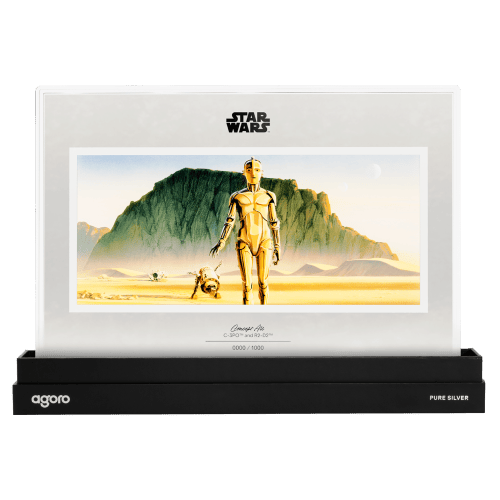 1 oz Star Wars Concept Art: C-3PO and R2D2 Colourized Silver Foil | Agoro by New Zealand Mint