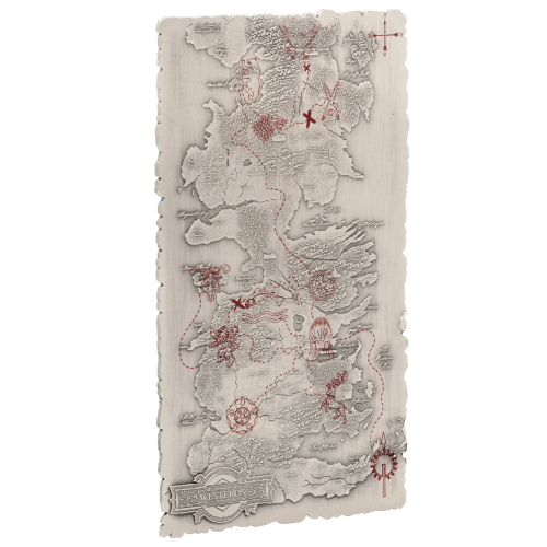 5 oz Game of Thrones: Map of Westeros Shaped Antiqued Silver Coin | Agoro by New Zealand Mint
