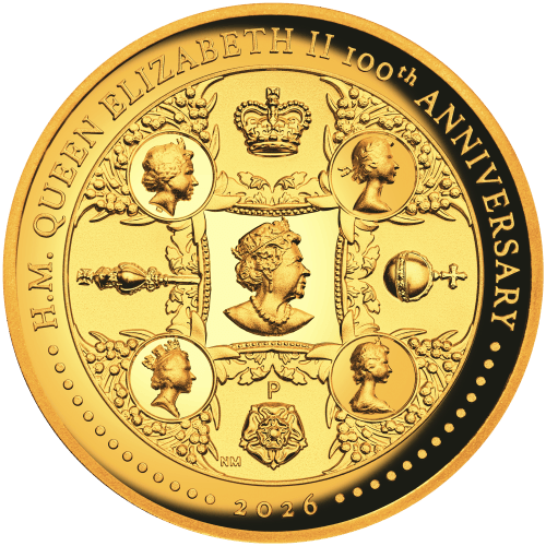 2 oz 2026 100th Anniversary of the Birth of Queen Elizabeth II High Relief Proof Gold Coin | Perth Mint