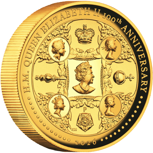 2 oz 2026 100th Anniversary of the Birth of Queen Elizabeth II High Relief Proof Gold Coin | Perth Mint
