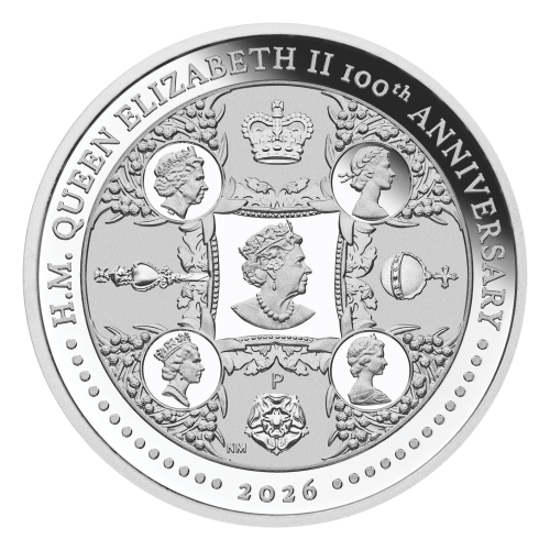 Set of 3 x 1 oz 2026 100th Anniversary of the Birth of Queen Elizabeth II Silver Coins | Perth Mint