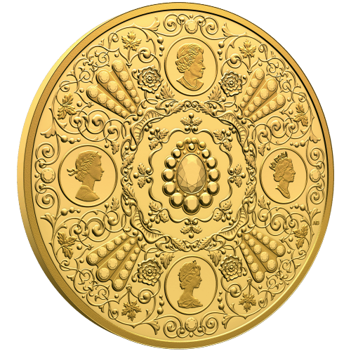 5 oz 2026 Crown Jewels: A Tribute to the 100th Anniversary of the Birth of Queen Elizabeth II Proof Gold Coin | Royal Canadian Mint