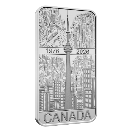 1 oz 2026 50th Anniversary of the CN Tower Proof Rectangular Silver Coin | Royal Canadian Mint