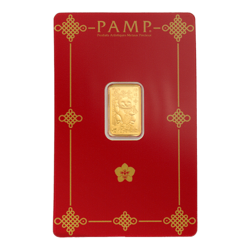 2.5 gram Lucky Cat Gold Bar | PAMP Suisse