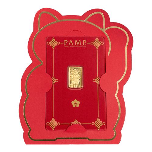 2.5 gram Lucky Cat Gold Bar | PAMP Suisse
