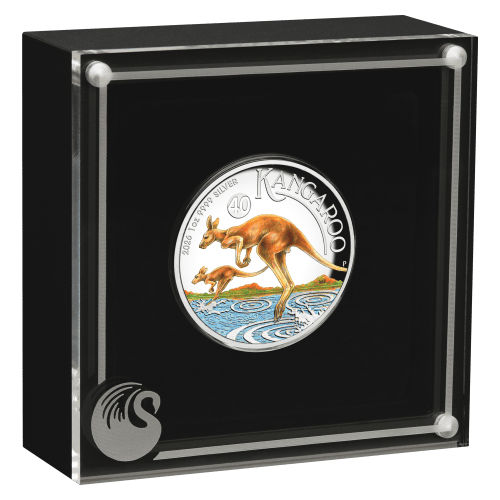 1 oz 2026 Australian Kangaroo High Relief Colourized Proof Silver Coin | Perth Mint