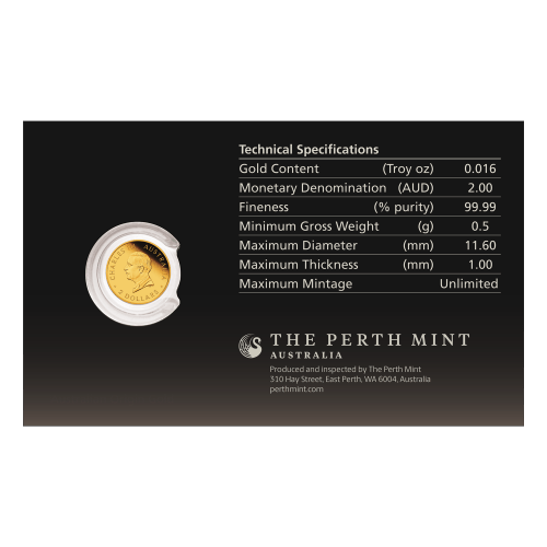 0.5 gram 2026 Australian Mini Roo Proof Gold Coin in Card | Perth Mint