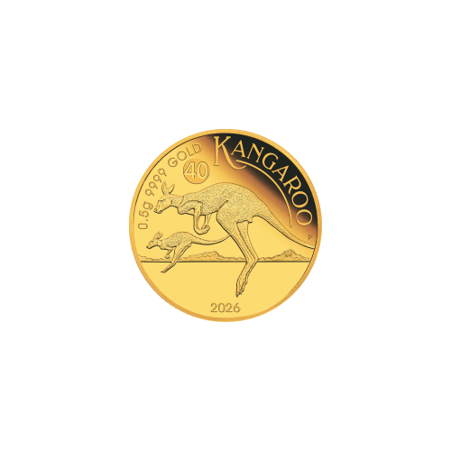 0.5 gram 2026 Australian Mini Roo Proof Gold Coin in Card | Perth Mint