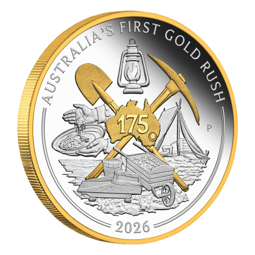 1 oz 2026 175th Anniversary Australia's First Gold Rush Gilded Proof Silver Coin | Perth Mint