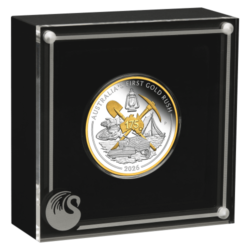 1 oz 2026 175th Anniversary Australia's First Gold Rush Gilded Proof Silver Coin | Perth Mint