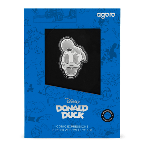 1/2 oz Disney Iconic Expressions: Donald Duck Shaped Proof Silver Coin | Agoro by New Zealand Mint