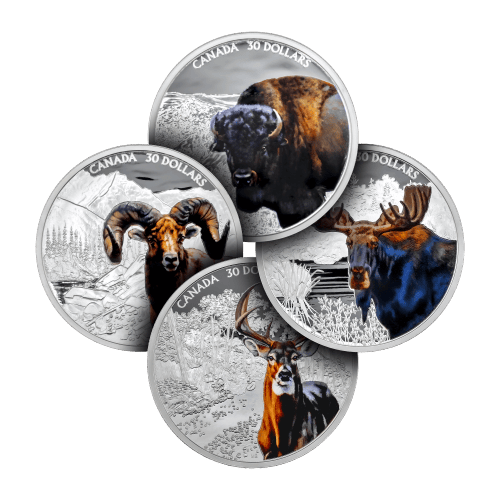 Set of 4 x 2 oz 2020 Imposing Icons Proof Silver Coins | Royal Canadian Mint