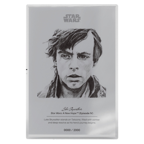 5 gram Star Wars Sketch Series: Luke Skywalker Proof Silver Foil | Agoro by New Zealand Mint