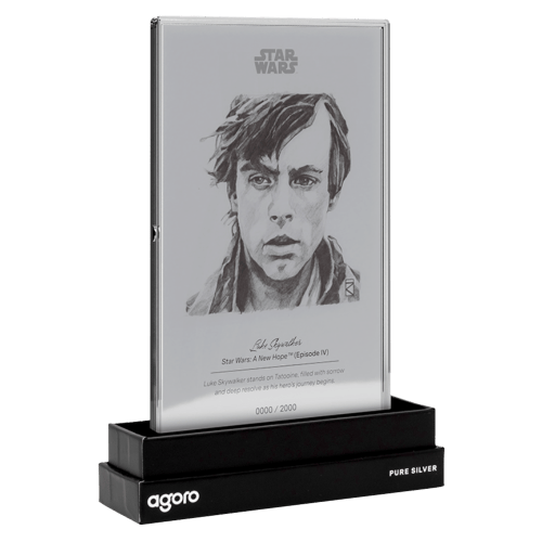 5 gram Star Wars Sketch Series: Luke Skywalker Proof Silver Foil | Agoro by New Zealand Mint