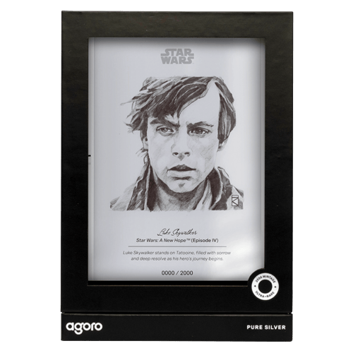 5 gram Star Wars Sketch Series: Luke Skywalker Proof Silver Foil | Agoro by New Zealand Mint