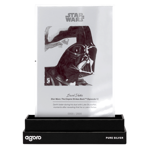 5 gram Star Wars Sketch Series: Darth Vader Proof Silver Foil | Agoro by New Zealand Mint