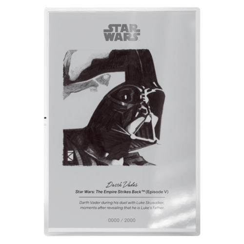 5 gram Star Wars Sketch Series: Darth Vader Proof Silver Foil | Agoro by New Zealand Mint