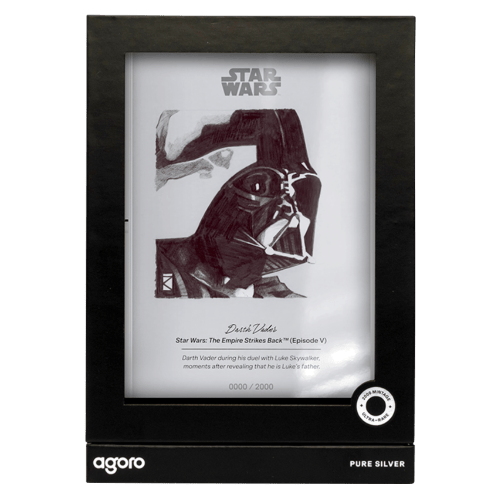 5 gram Star Wars Sketch Series: Darth Vader Proof Silver Foil | Agoro by New Zealand Mint