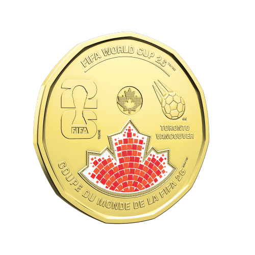 2026 FIFA World Cup Colourized $1 Coin Roll | Royal Canadian Mint