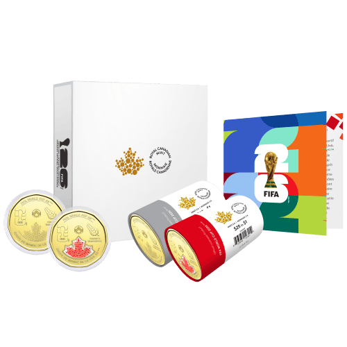 Set of x 2 2026 FIFA World Cup $1 Coin Rolls Box Set | Royal Canadian Mint