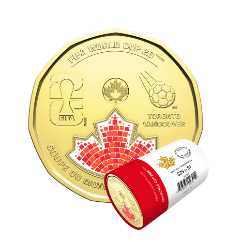Set of x 2 2026 FIFA World Cup $1 Coin Rolls Box Set | Royal Canadian Mint