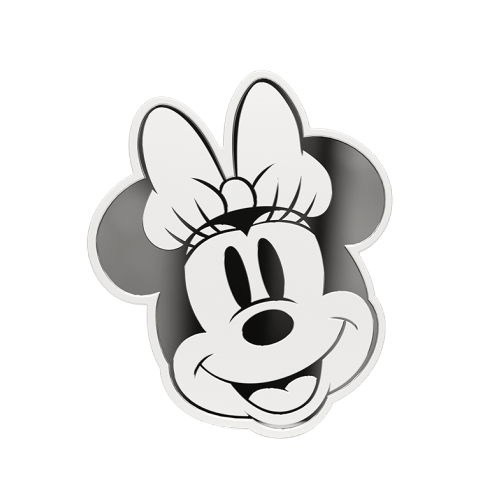 1/2 oz Disney Iconic Expressions: Minnie Mouse Shaped Proof Silver Coin | Agoro by New Zealand Mint