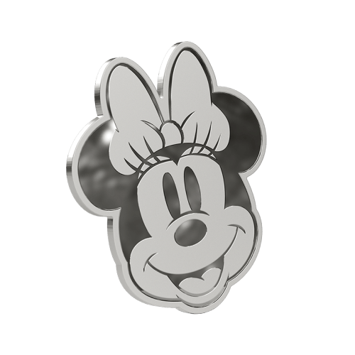 1/2 oz Disney Iconic Expressions: Minnie Mouse Shaped Proof Silver Coin | Agoro by New Zealand Mint