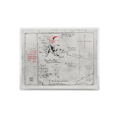 The Hobbit Trilogy: Artifacts of Middle Earth Thorin's Map and Key Silver Coin and Foil Set | Agoro by New Zealand Mint