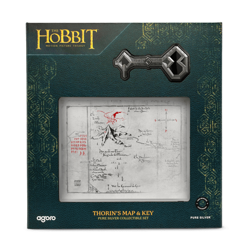 The Hobbit Trilogy: Artifacts of Middle Earth Thorin's Map and Key Silver Coin and Foil Set | Agoro by New Zealand Mint