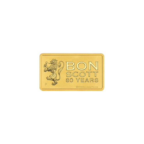 1 gram 2026 Bon Scott 80th Anniversary Gold Bar in Card | Perth Mint