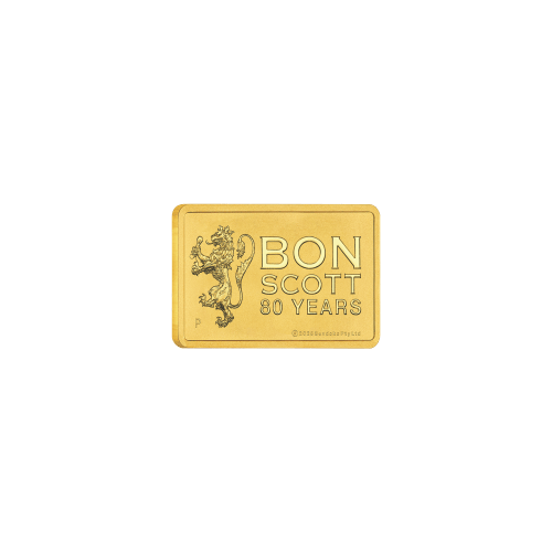 1 gram 2026 Bon Scott 80th Anniversary Gold Bar in Card | Perth Mint