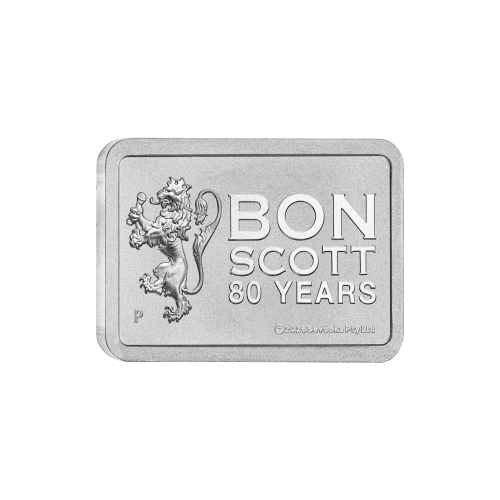 10 gram 2026 Bon Scott 80th Anniversary Silver Bar in Card | Perth Mint