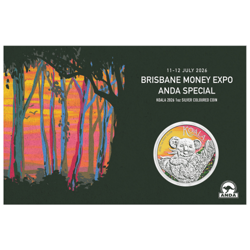 1 oz 2026 Brisbane Money Expo ANDA Special: Australian Koala Colourized Silver Coin in Card | Perth Mint