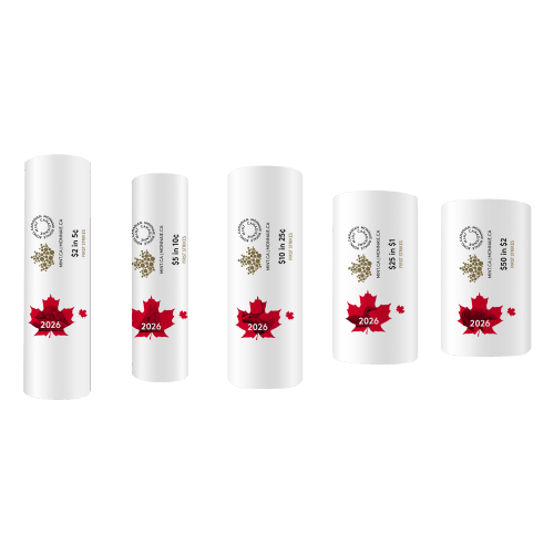 Set of 5 x 2026 First Strikes Coin Roll Collection | Royal Canadian Mint