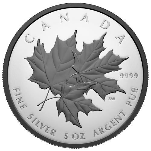 5 oz 2026 Triple Maple Black Rhodium Plated Proof Silver Coin | Royal Canadian Mint