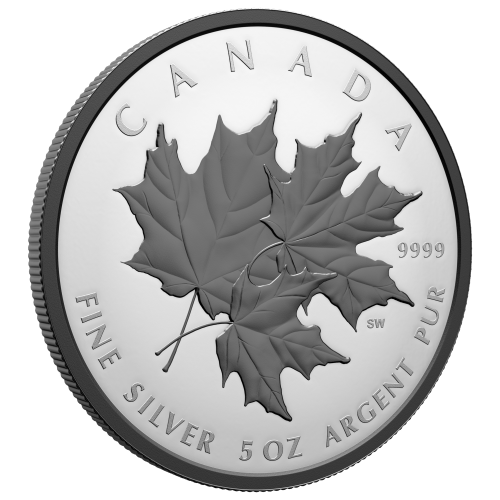 5 oz 2026 Triple Maple Black Rhodium Plated Proof Silver Coin | Royal Canadian Mint