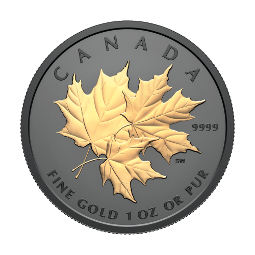1 oz 2026 Triple Maple Black Rhodium Plated Proof Gold Coin | Royal Canadian Mint