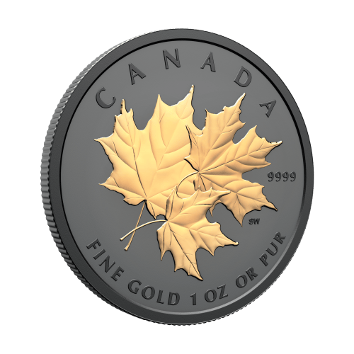 1 oz 2026 Triple Maple Black Rhodium Plated Proof Gold Coin | Royal Canadian Mint