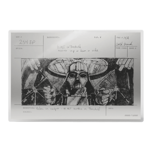 1 oz Star Wars Storyboard Sketch Series: Darth Vader Trench Run Silver Foil | Agoro by New Zealand Mint