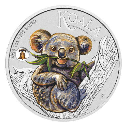 1 oz 2026 ANA Coin Show Special: Australian Koala with Liberty Bell Privy Mark Colourized Silver Coin | Perth Mint